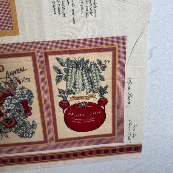 🛒$9 Fabric Panel Material - 1 yard Prim Garden Apron Panel Burgundy #111 - Picture 7 of 7